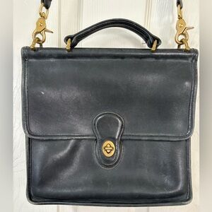 Vintage COACH #9927 "Willis Bag" Black Leather Crossbody Bag